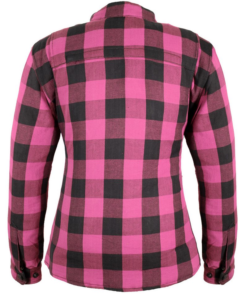 MDM Motorradjacke Damen Motorradhemd mit Protektoren Aramid Lumberjack Biker Flanellhemd (Damen Motorradhemd Aramid, 5 Protektoren, Thermofutter, Air Vent) Bild 4