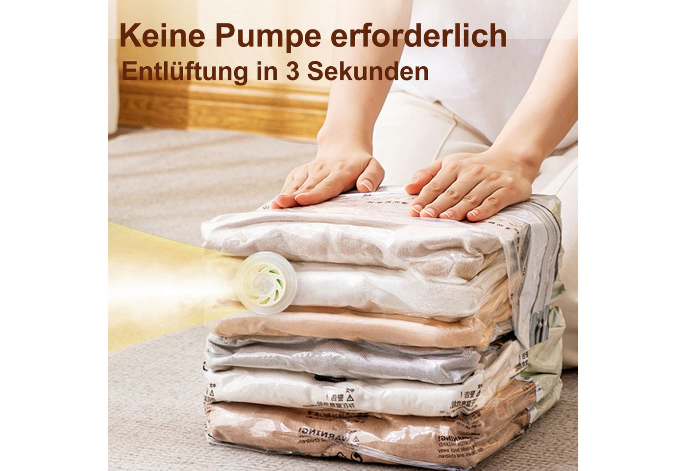 Mutig Aufbewahrungstasche 4 Pack Würfel Vakuumbeutel, (Max: 80x100x32 cm),Schrankorganisation (für Bettdecken, Decken, Bettwäsche,Platz sparen vakuum kleiderbeutel, 4-tlg., 4 Pack Extra große vakuumbeutel Kompatibel mit Staubsauger), Wiederverwendbar und luftdicht-wasser- und feuchtigkeitsabweisend