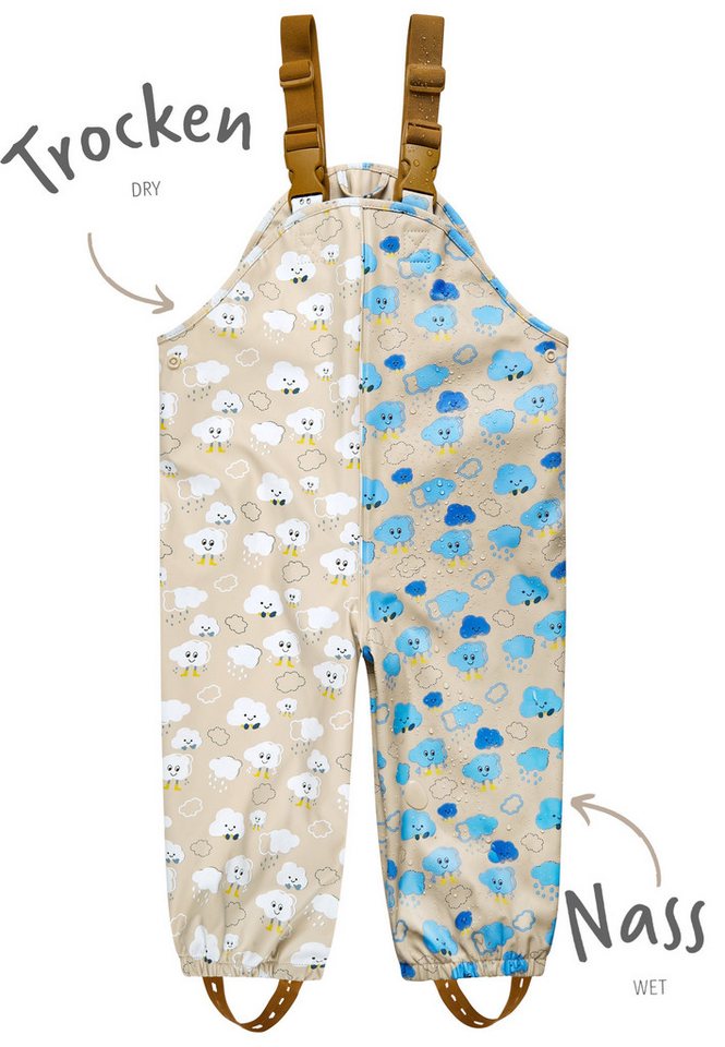 Sterntaler® Regenhose Farbwechsel Matschhose ungefüttert Wolken (1-tlg) Wasserdichte Regenhose mit Farbwechsel und Reflexlogo Bild 3