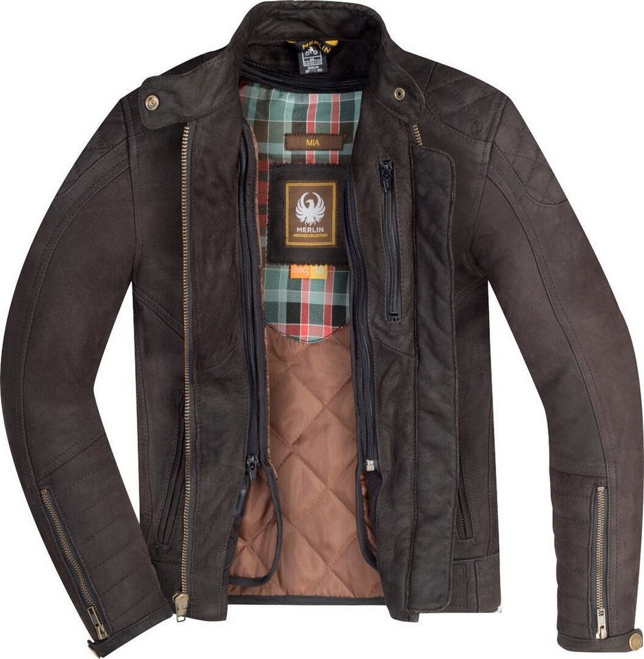 Merlin Motorradjacke Mia Damen Motorrad Lederjacke herausnehmbares Innenfutter Bild 2