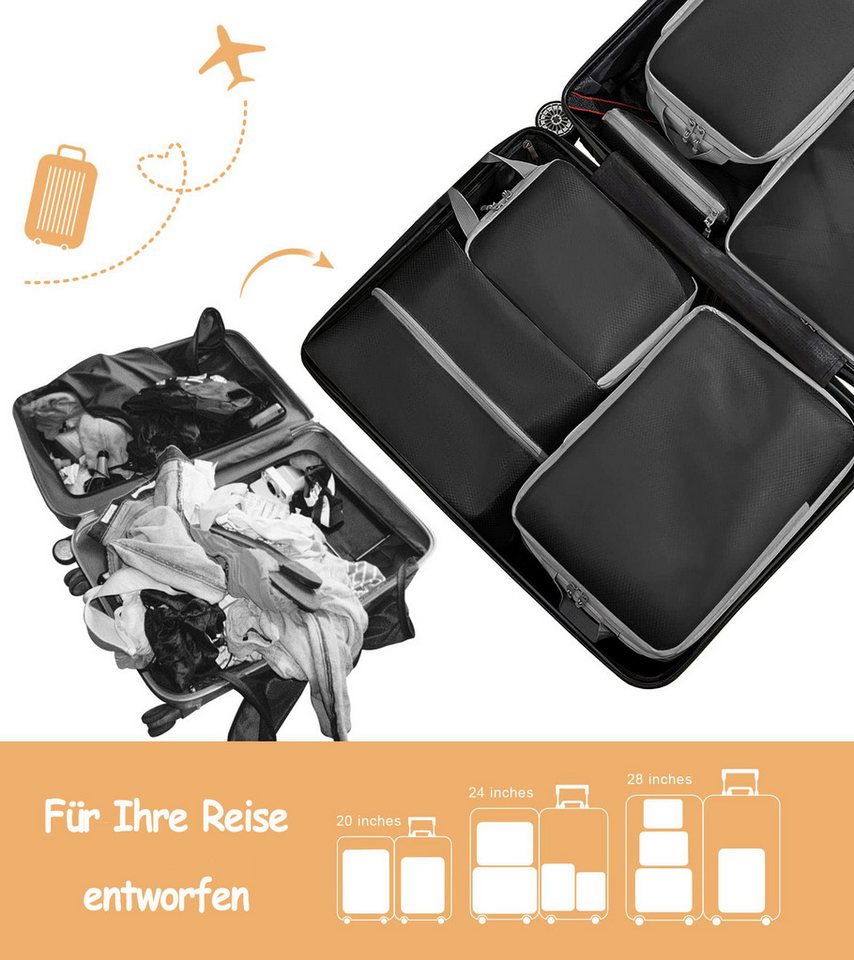 Agger Kofferorganizer 6-teiliges Koffer-Organizer-Set, Koffer-Packtaschen, wasserdichte Reisetaschen für Kleidung, Gepäck-Organizer für Reisen Bild 3