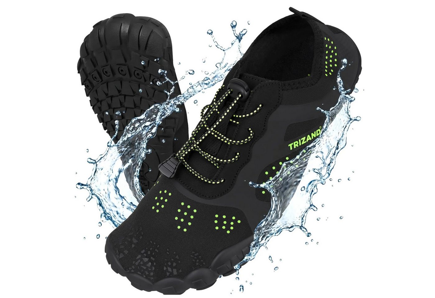 Trizand Badeschuh Strandschuh Barfussschuh Wasserschuh (Spar-Set, 1-tlg., 44) rutschfeste Sohle, 5 mm, schnelltrocknend, Schnürung Bild 2