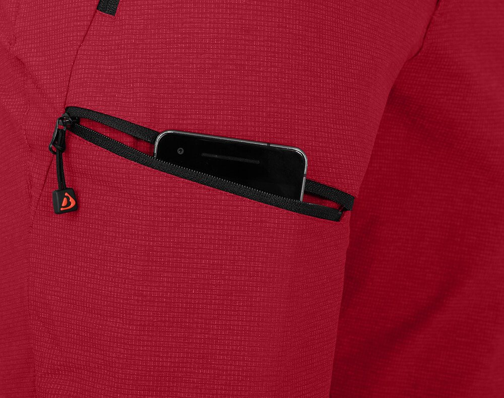 Bergson Outdoorhose LEBIKO Bermuda Herren Wandershorts, robust, elastisch, Normalgrößen, rot