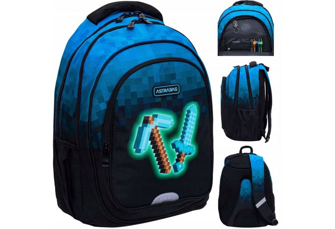Starpak Schulrucksack Astrabag Schulrucksack für Jungen – Pixel Design, Ergo Back Bild 2