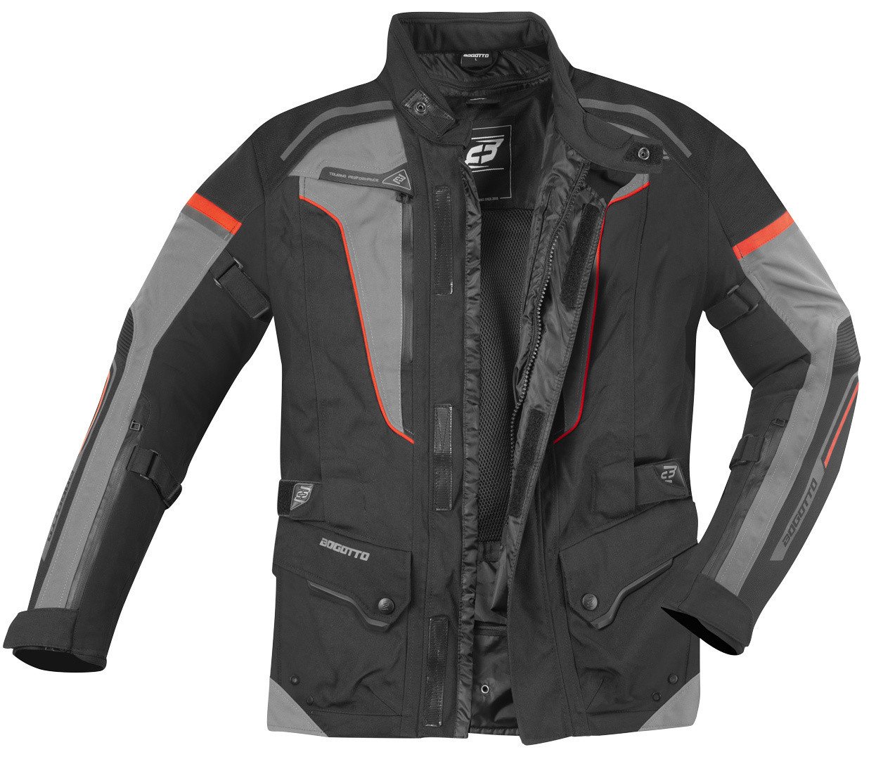 Bogotto Motorradjacke Shado Laminierte 2in1 wasserdichte Motorrad Textiljacke 2-Lagen-Laminat,Ellenbogenprotektoren enthalten,herausnehmbares I Bild 4