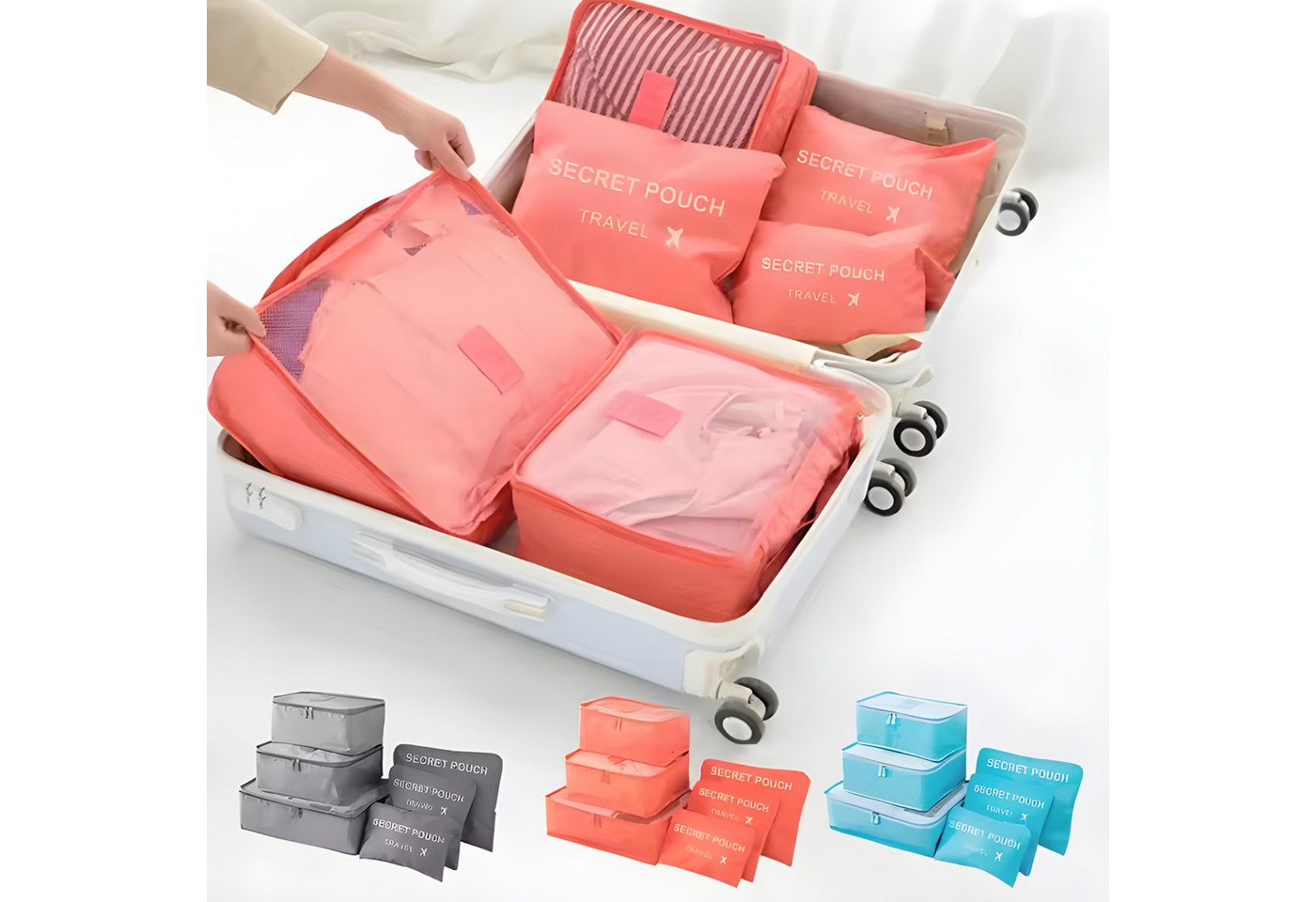 HS.SUPPLY Reisetasche 6er Set Reise-Organizer wasserdicht – Kleidung & Zubehör sortieren (6-teiliges Set), im praktischen Design, wasserdicht, große Kapazität Bild 3
