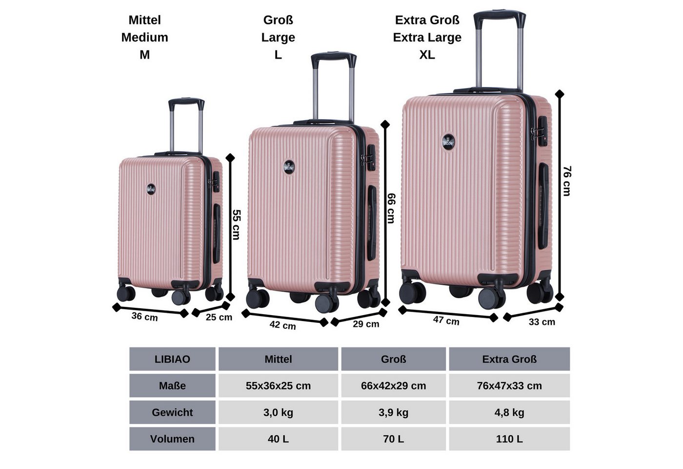 Blade Hartschalen-Trolley Erweiterbares Handgepäck - Leichter Rollkoffer aus ABS+PC Bild 2