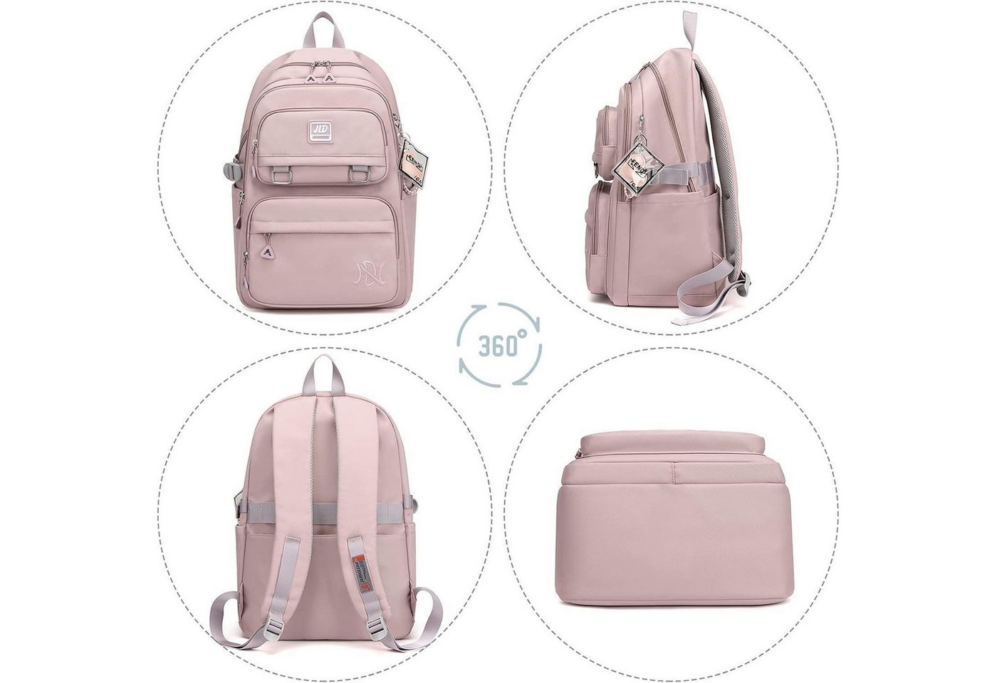 LuxusKollektion Schulrucksack Schulrucksack teenager wasserdicht Damen Herren Nylon 30L Bild 4