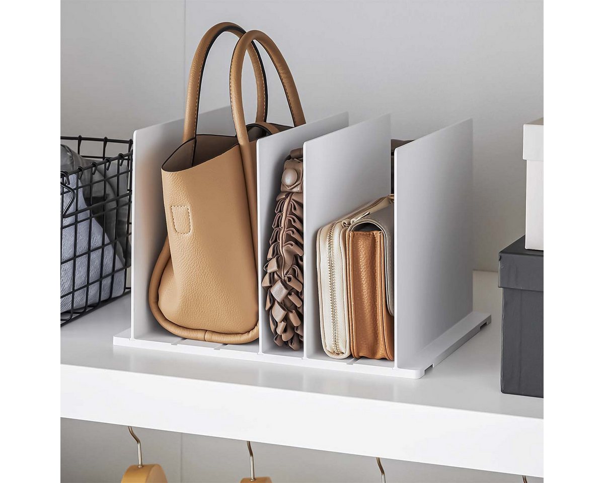 Yamazaki Taschenorganizer Smart Taschen-Aufbewahrung Organizer für Kleiderschrank 31x21x24cm (2-tlg., 2er Pack), verstellbare Trennwände zur Organisation im Schrank Bild 3