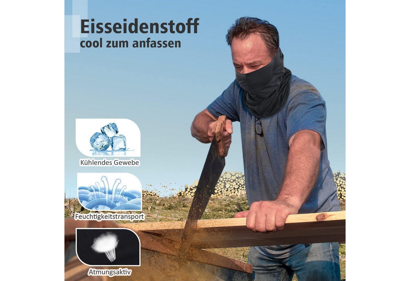 LuxusKollektion Sturmhaube Sturmhaube Herren Damen Kühlung UV Schutz Einheitsgröße 2x Schwarz Bild 5