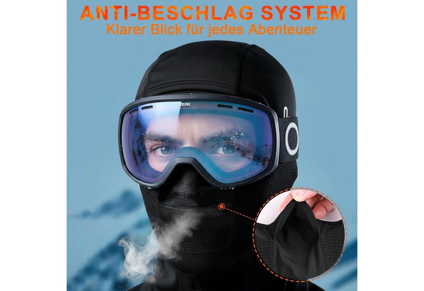 LuxusKollektion Sturmhaube Sturmhaube Skimaske Motorrad Fahrrad winddicht Herren 1 Verbundgewebe Bild 3