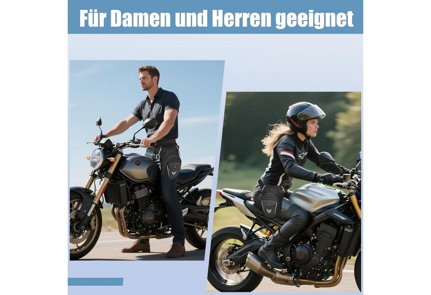 LuxusKollektion Beintasche Beintasche Gürteltasche Herren Damen Schwarz Graue Kennzeichnung Bild 4