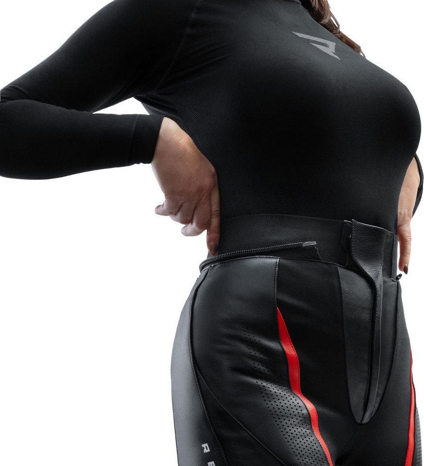 Rebelhorn Motorradhose Diva Damen Motorrad Lederhose Verbindungsreißverschluss,Hüftprotektoren enthalten,Knieprotektor