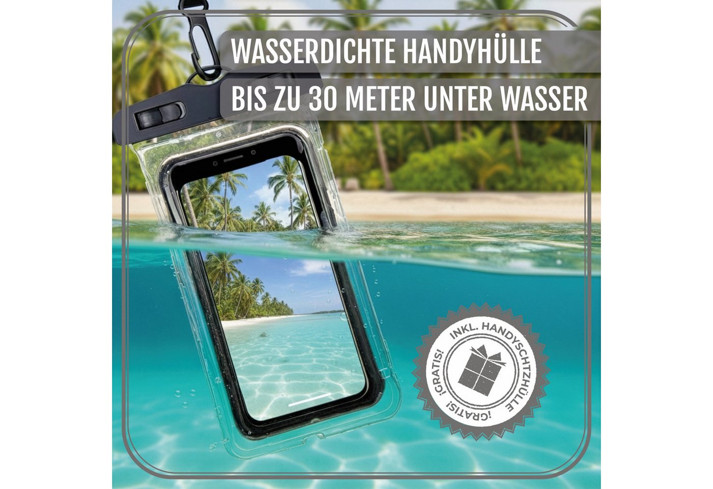 Active Peak Drybag Wasserdichte Tasche & Packsack (inkl. Wasserdichter Smartphone Hülle, 2-tlg), Waterproof Bag Seesackfür SUP, Kajak, Strand, Wassersport, Outdoor uvm
