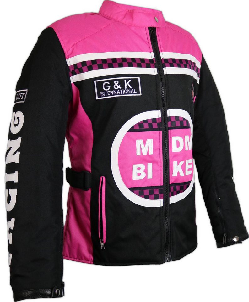 MDM Motorradjacke Damen Motorradjacke Textil Racing Stil mit Protektoren (Sportliche Damen Bikerjacke mit Protektoren und Windschutzleiste) Damen Racing Motorradjacke mit Protektoren, winddicht, tailliert Bild 2