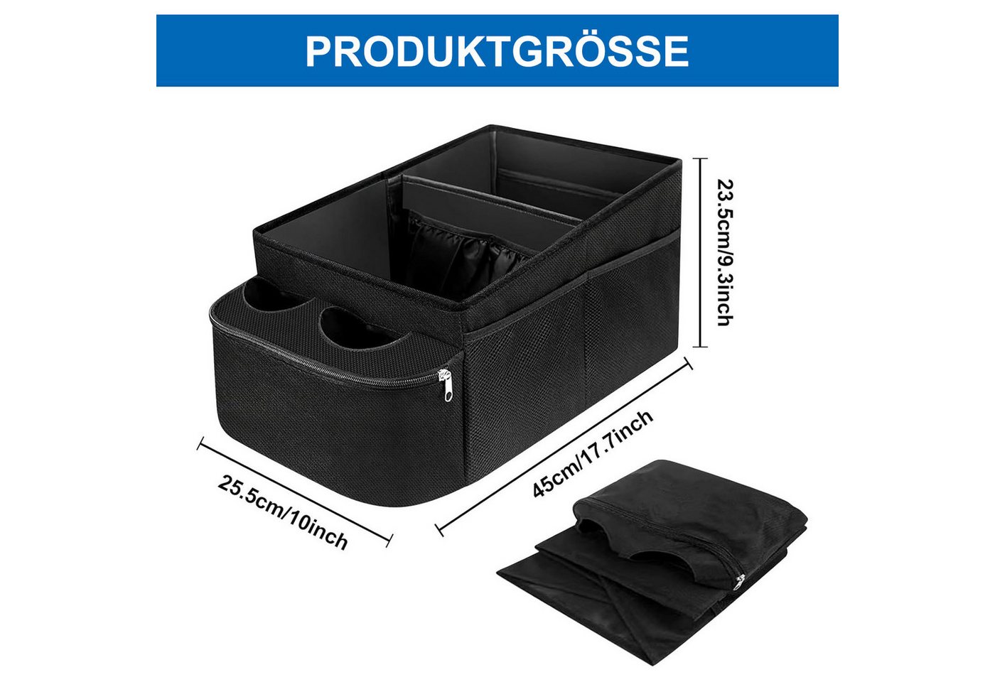 SURFOU Rücksitzorganizer Auto Organizer Rückbank Kinder Beifahrersitz für Beifahrersitz (Aufbewahrungsbox mit Becherhaltern und Netztaschen), für 4 Spielzeug Bücher Snacks mit Getränkehalter und Staufächern Bild 2