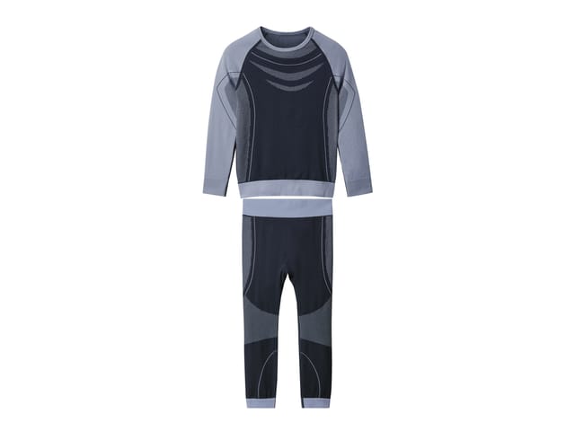 LUPILU® Kinder Seamless-Funktionsunterwäsche, 2-teilig (Navy, 98/104)