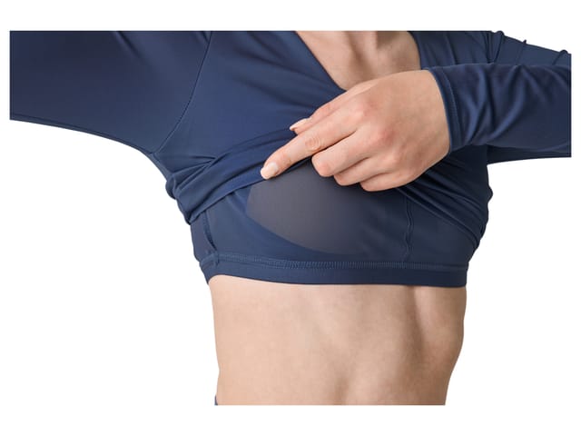 CRIVIT Damen Funktionsshirt langarm mit BH (Blau, S(36/38))