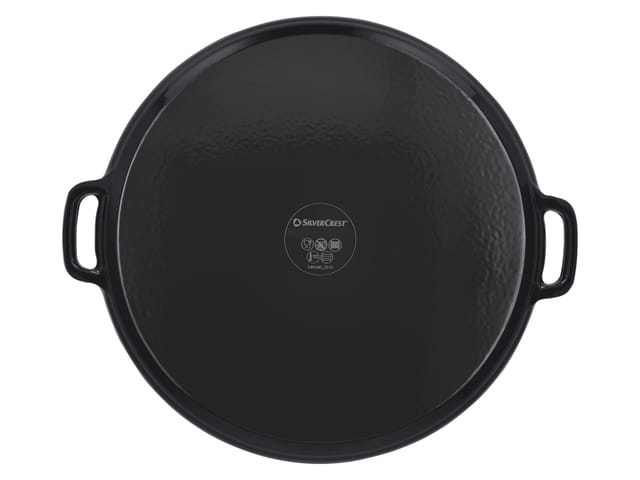 SILVERCREST® Premium-Gusseisenpizzaplatte Premium-Gusseisengrillplatte (Pizzaplatte/schwarz)