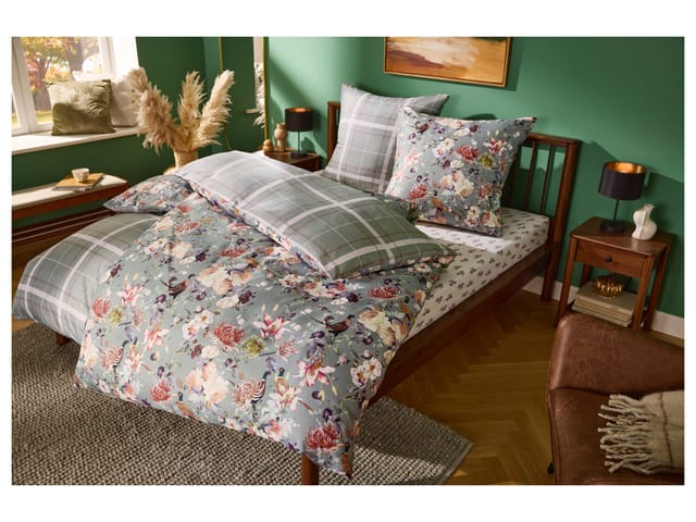 LIVARNO® Jersey-Spannbettlaken, 140-160 x 200 cm (Zweige)