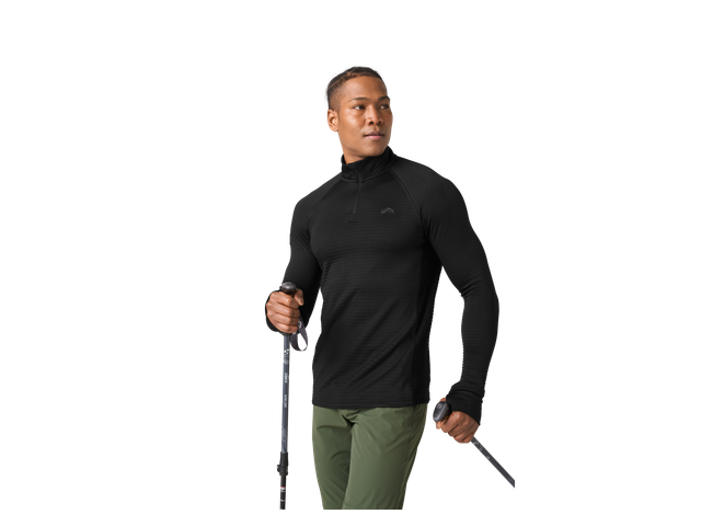 CRIVIT Herren Funktionsshirt mit Fleece-Innenseite (Schwarz, XL (56/58))