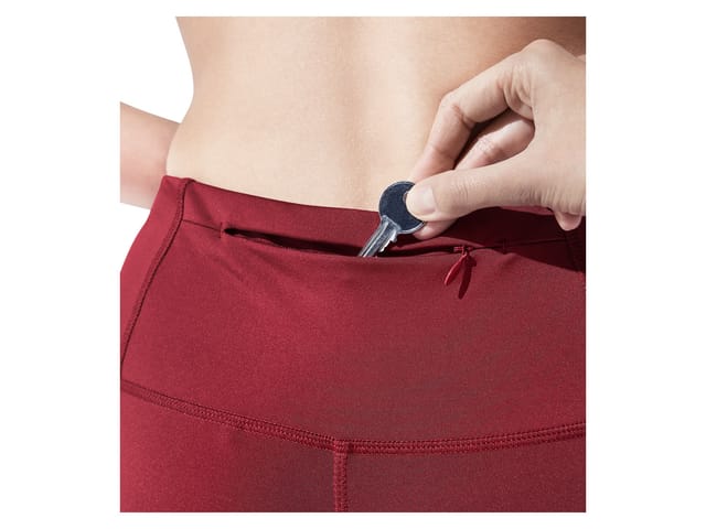 CRIVIT Damen Funktionstights Laufen (schwarz /bordeaux, XS(32/34))