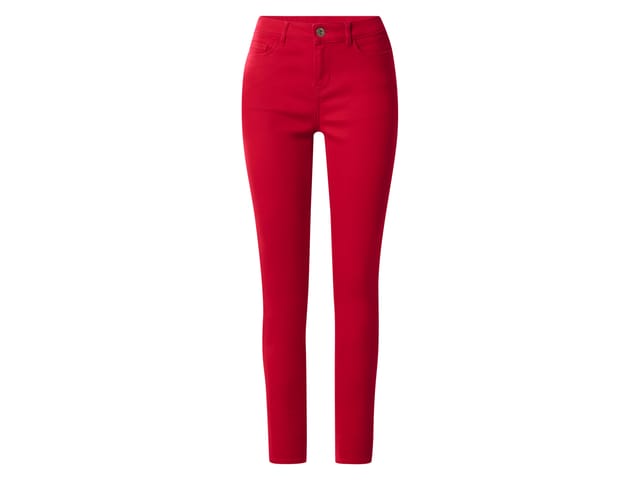 ESMARA® Damen Jeans, Skinny Fit, normale Leibhöhe (Rot, 40)