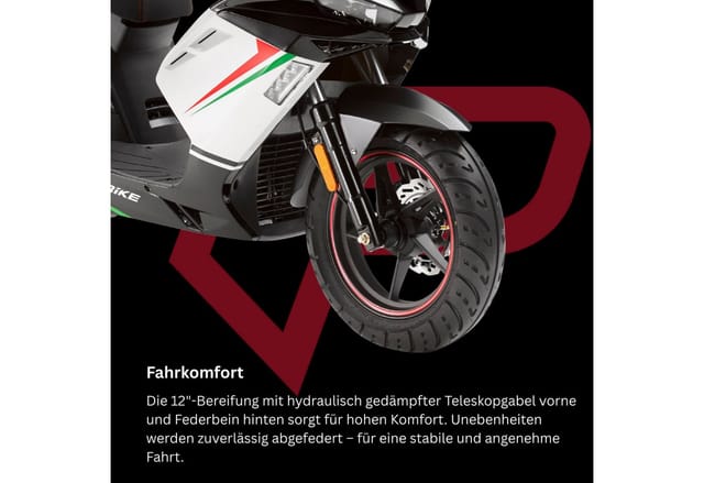PRIKE Motorroller »P19 50«, 50 ccm, 45km/h (schwarz)
