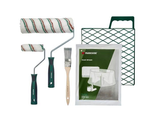 PARKSIDE® Maler-Starter-Set, 7- bzw.- 10-tlg. Farbwalze mit Alu-Teleskopstange, 3-tlg. (Maler-Set 7)