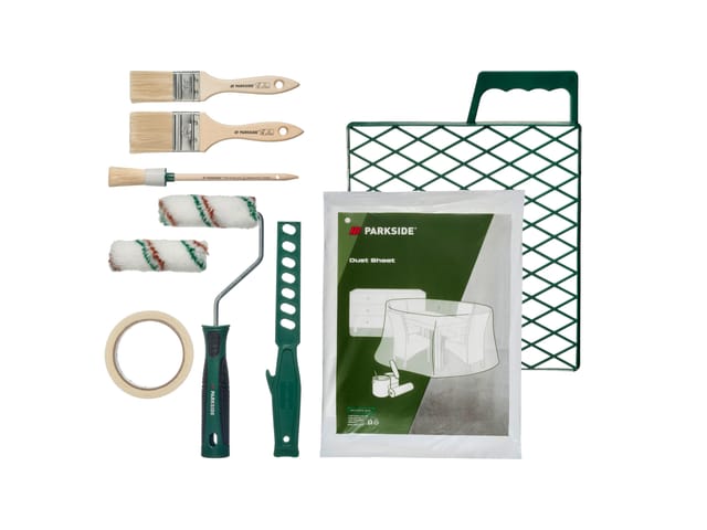 PARKSIDE® Maler-Starter-Set, 7- bzw.- 10-tlg. Farbwalze mit Alu-Teleskopstange, 3-tlg. (maler-set 10)