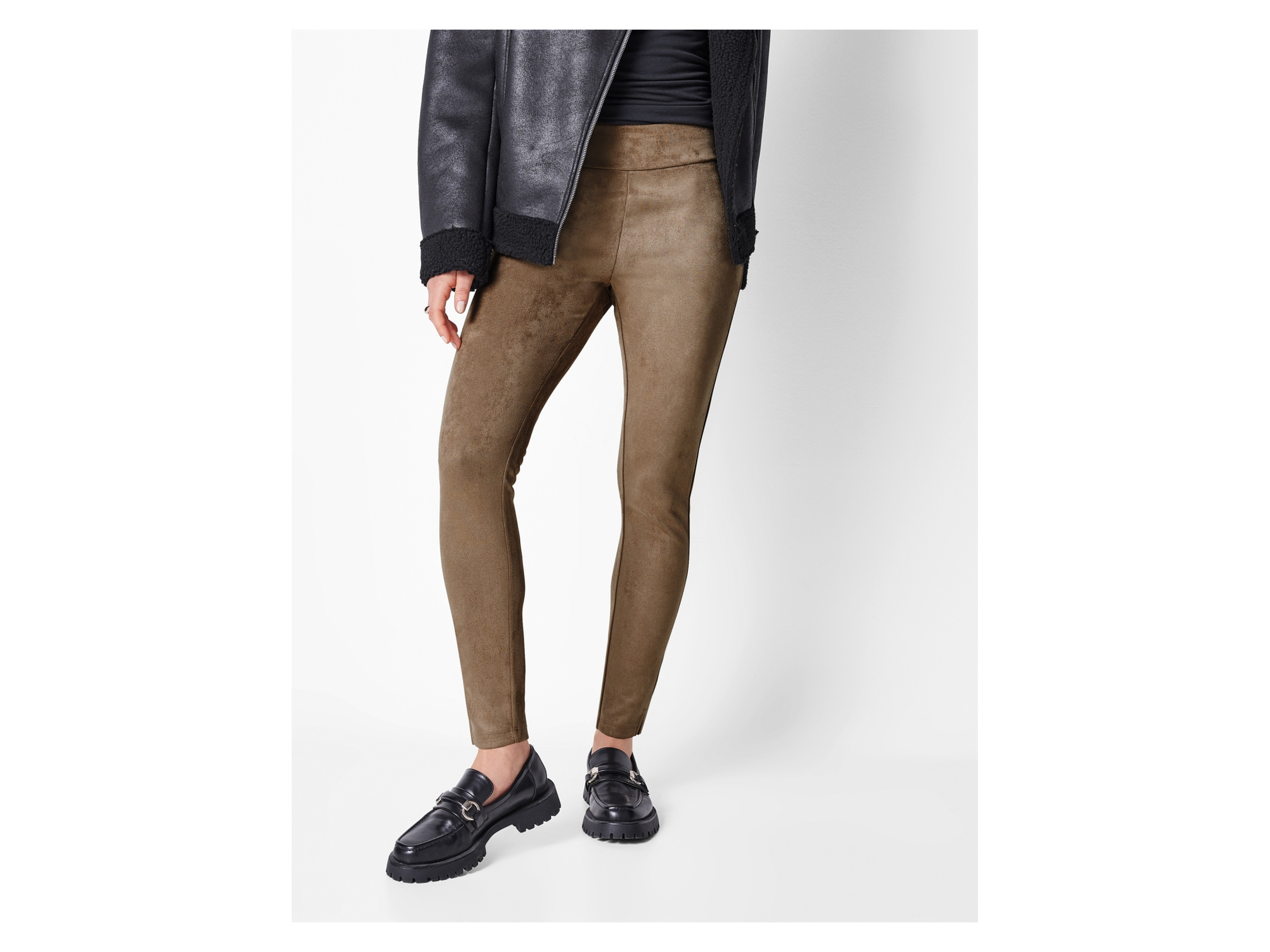 ESMARA® Damen Velours-Jeggings (Braun, M(40/42)) Bild 4