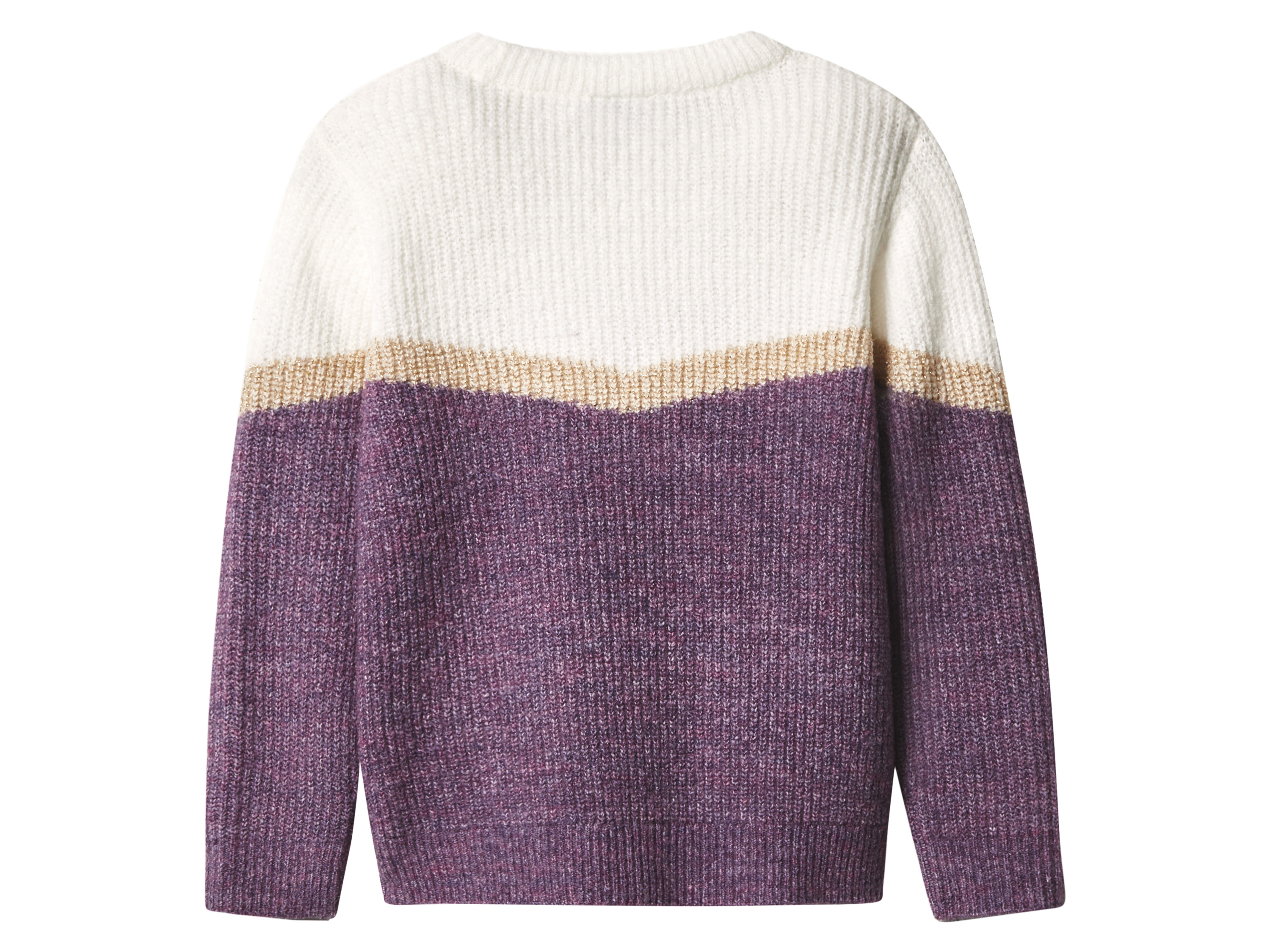 LUPILU® Kinder-Grobstrickpullover (lila/weiß, 110/116) Bild 3