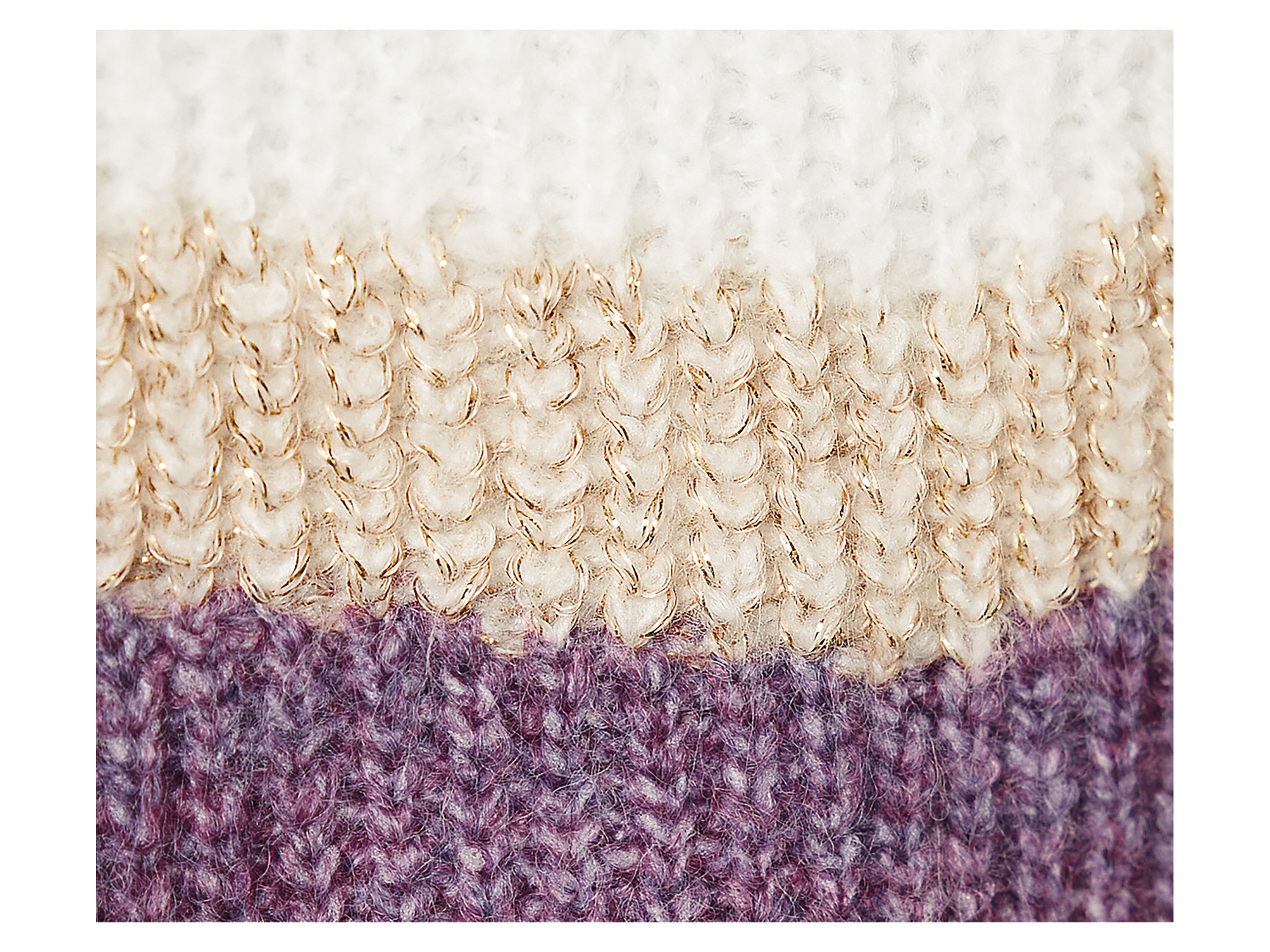 LUPILU® Kinder-Grobstrickpullover (lila/weiß, 110/116) Bild 4