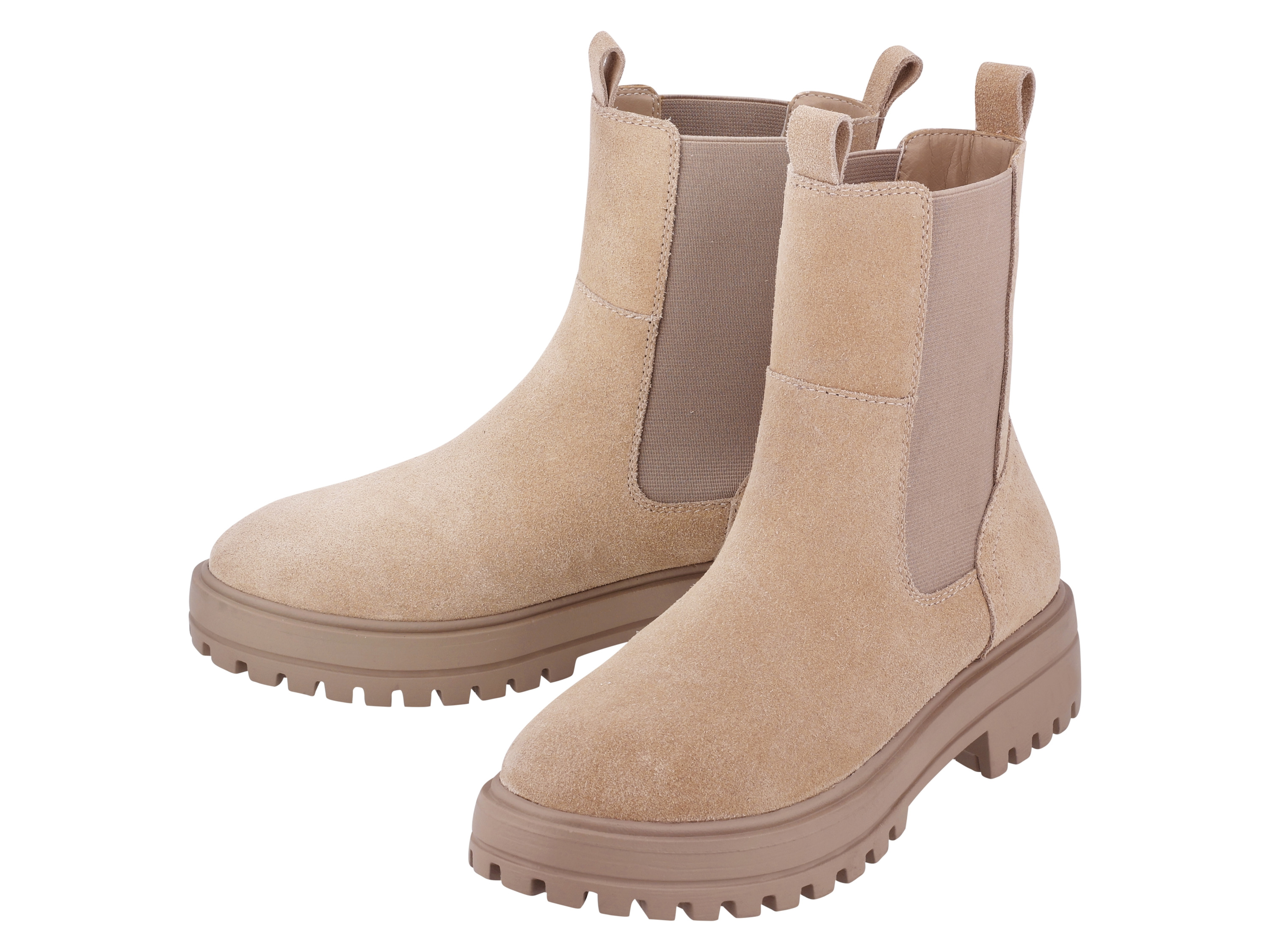 ESMARA® Damen Lederstiefeletten (Taupe, 36)