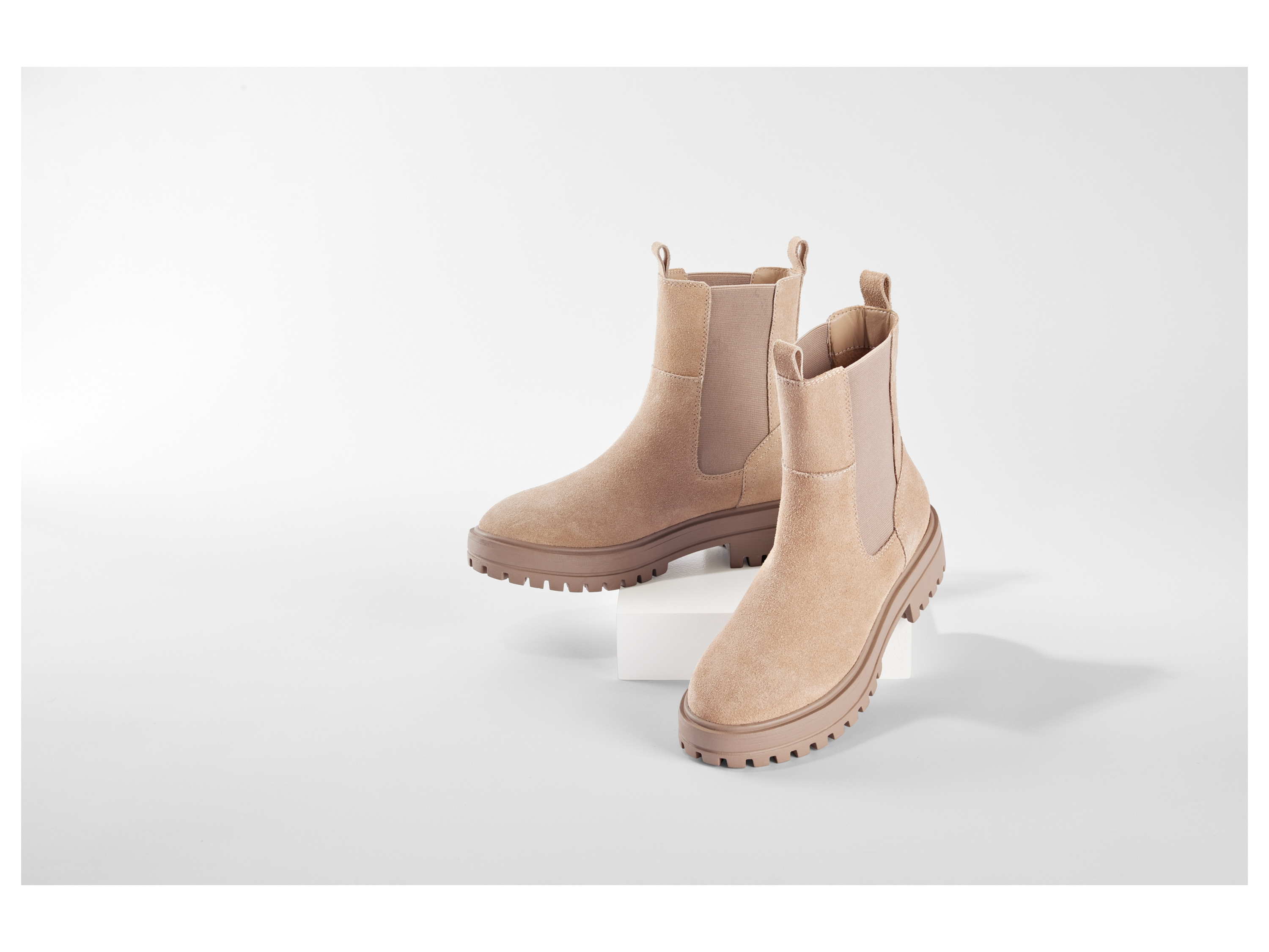 ESMARA® Damen Lederstiefeletten (Taupe, 36) Bild 4
