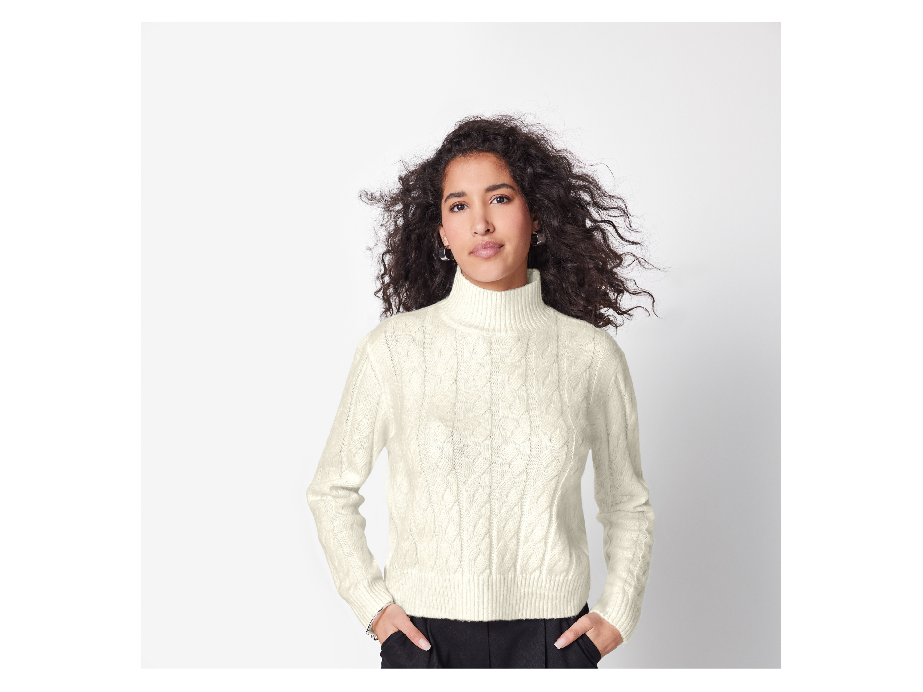 ESMARA® Damen Strickpullover (weiß, XS(32/34)) Bild 3