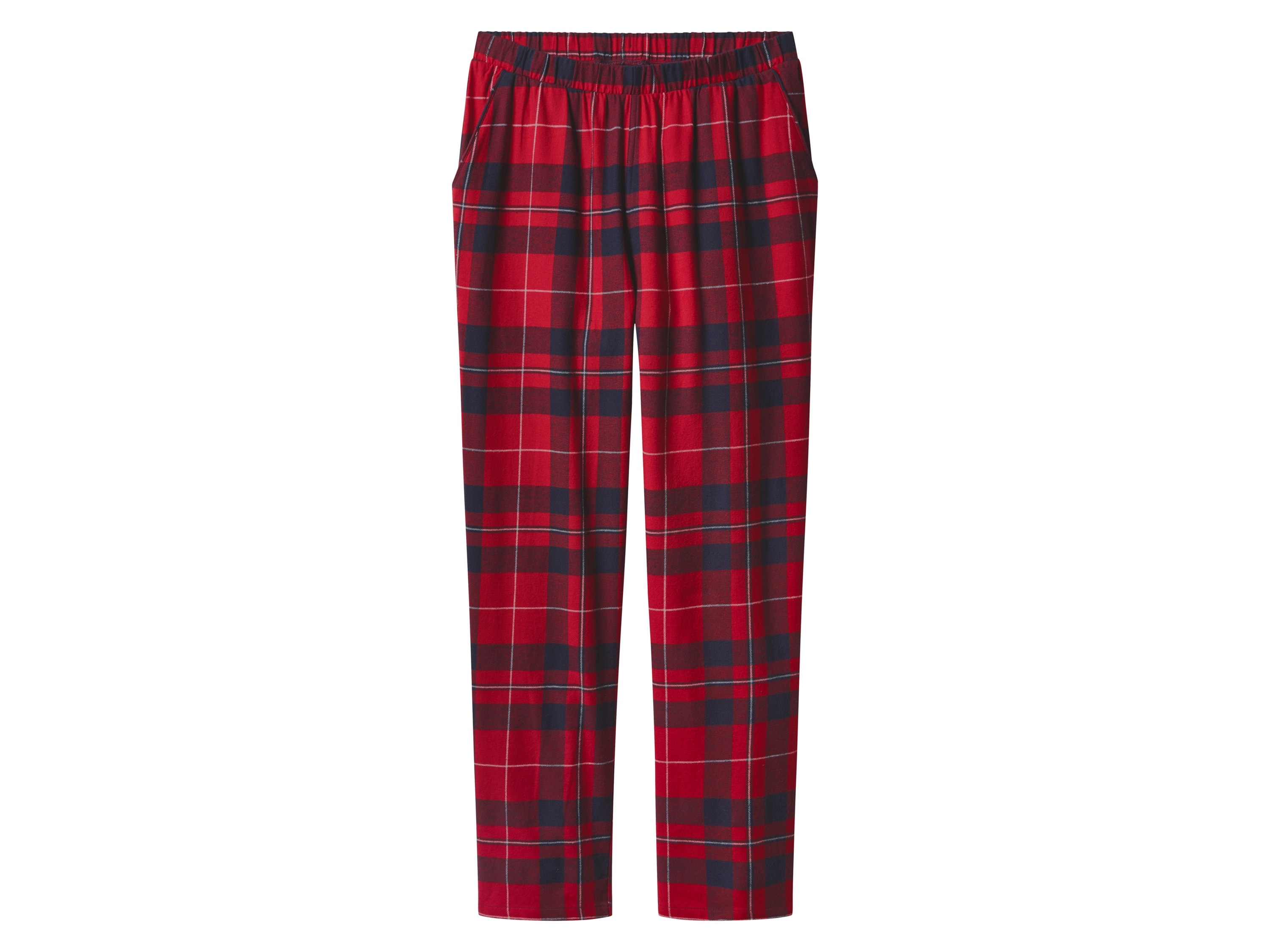 ESMARA® Damen Pyjama mit Hose aus Flanell (navy/red, XS(32/34)) Bild 2