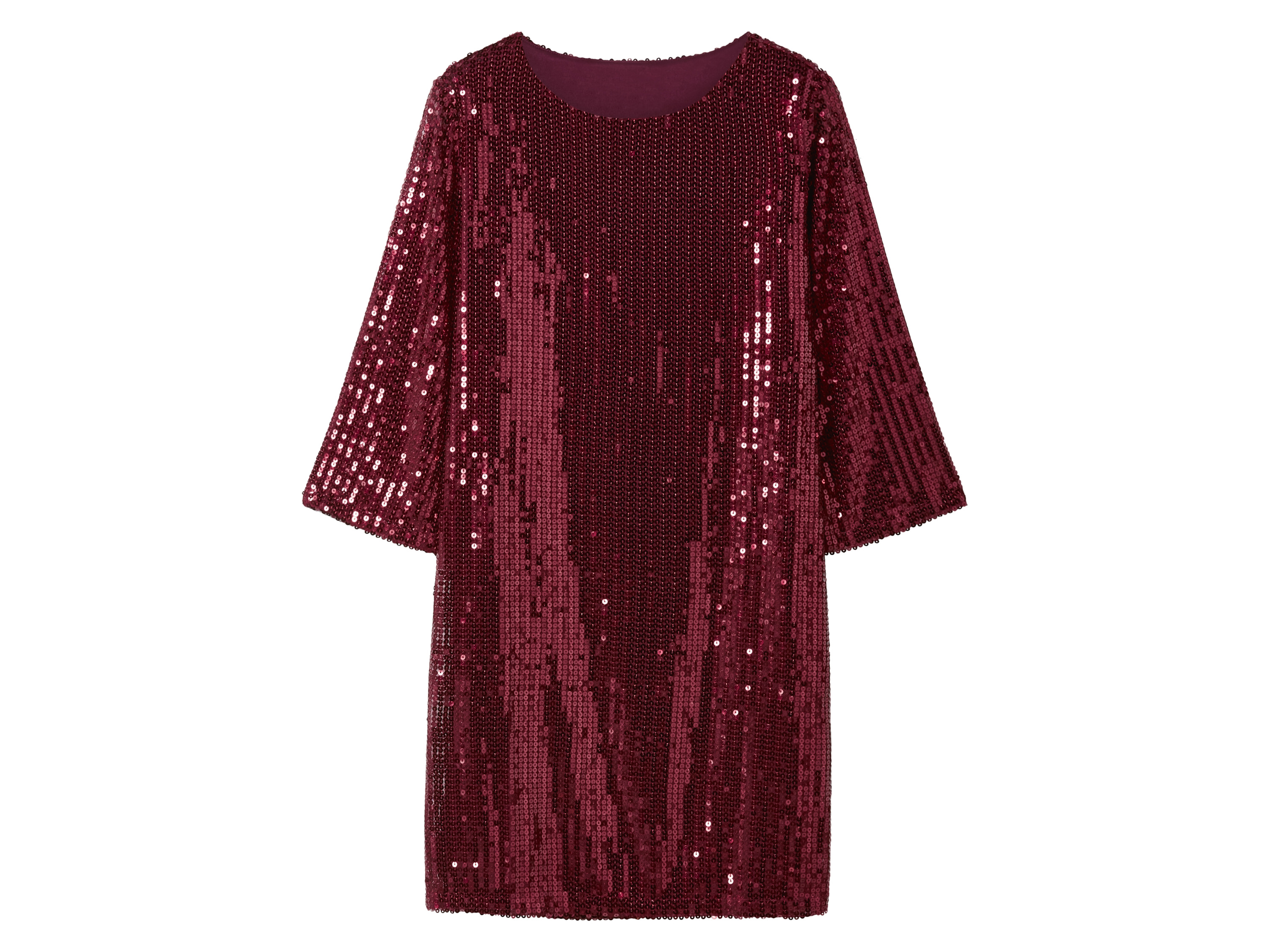 ESMARA® Damen Pailletten-Kleid (Rot, L (44/46)) Bild 3