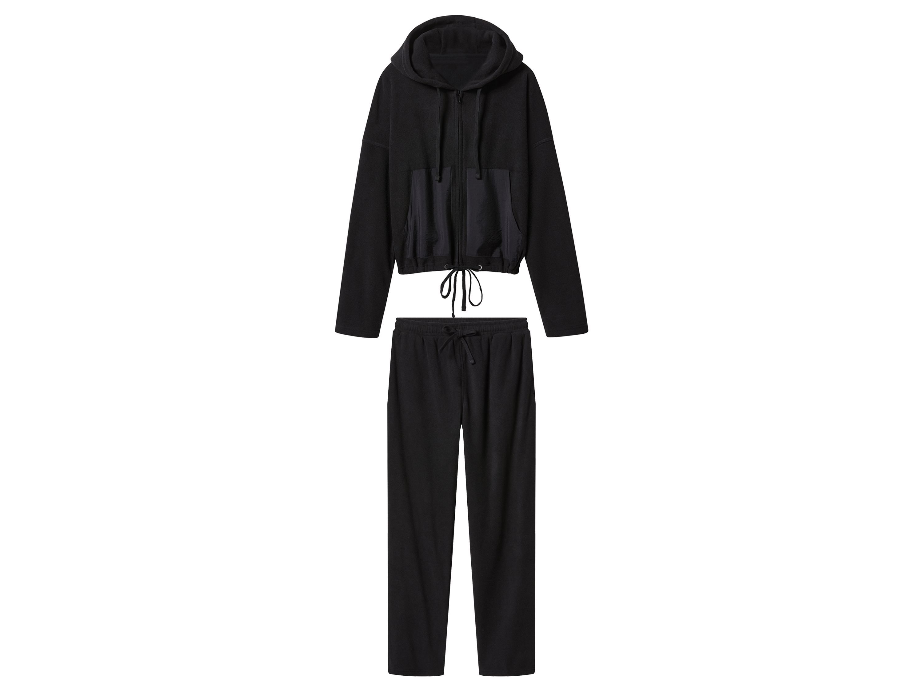 ESMARA® Damen Fleece-Wellnessanzug, Fleece-Wellnessanzug (Schwarz, XS(32/34))