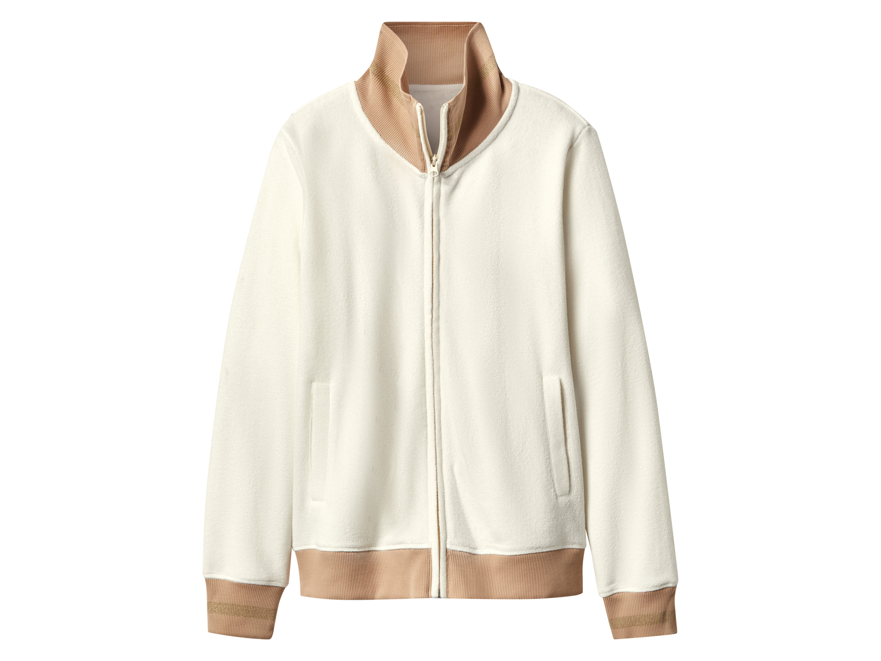 ESMARA® Damen Fleece-Wellnessanzug, Fleece-Wellnessanzug (weiß, L(44/46))