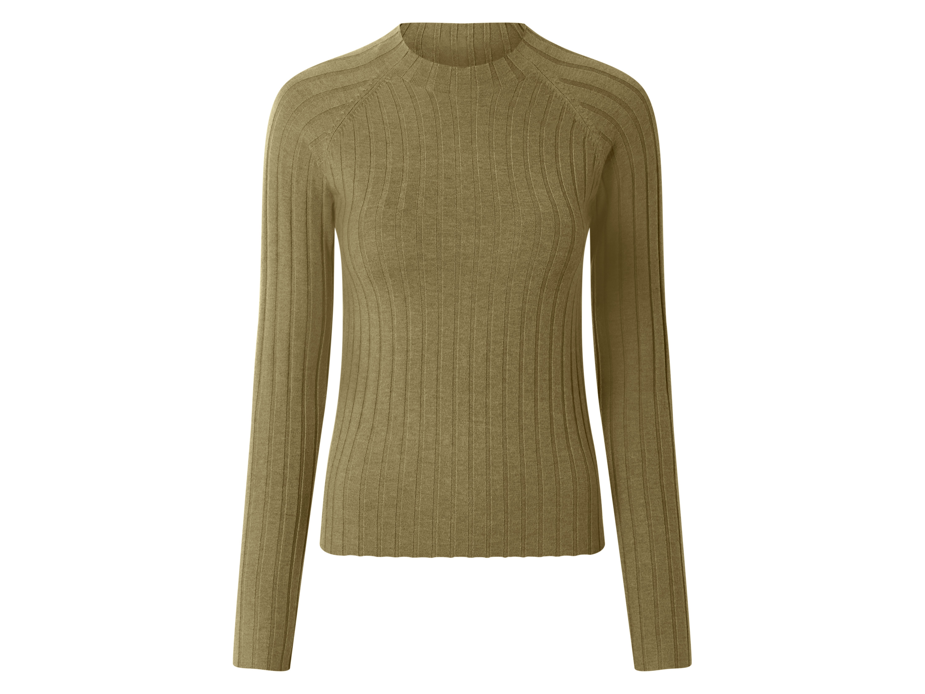 ESMARA® Damen Pullover Rippe (Olive, XL (48/50))