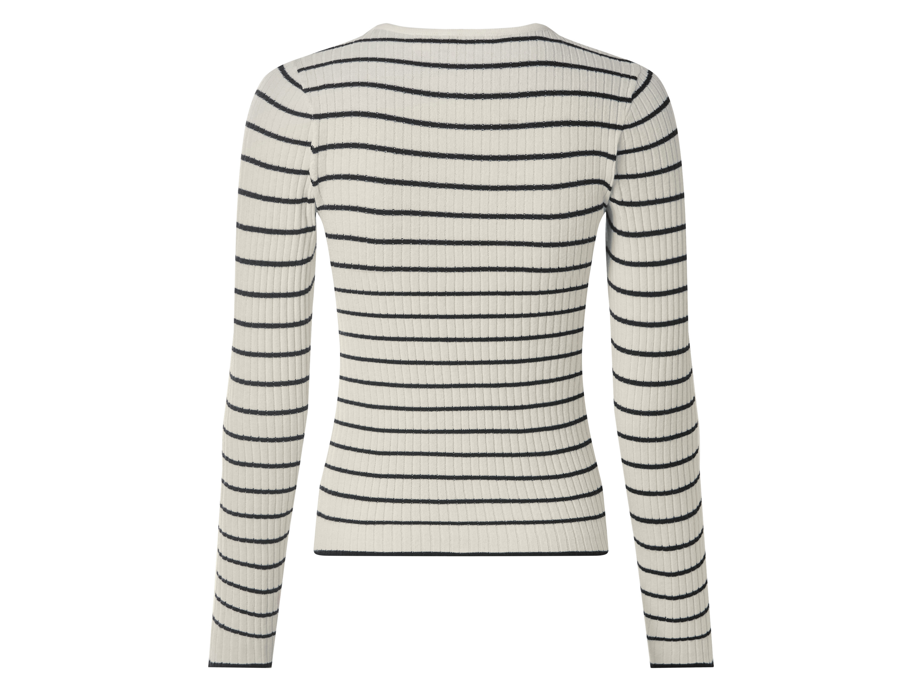 ESMARA® Damen Pullover Rippe (Schwarz/weiß, S (36/38))