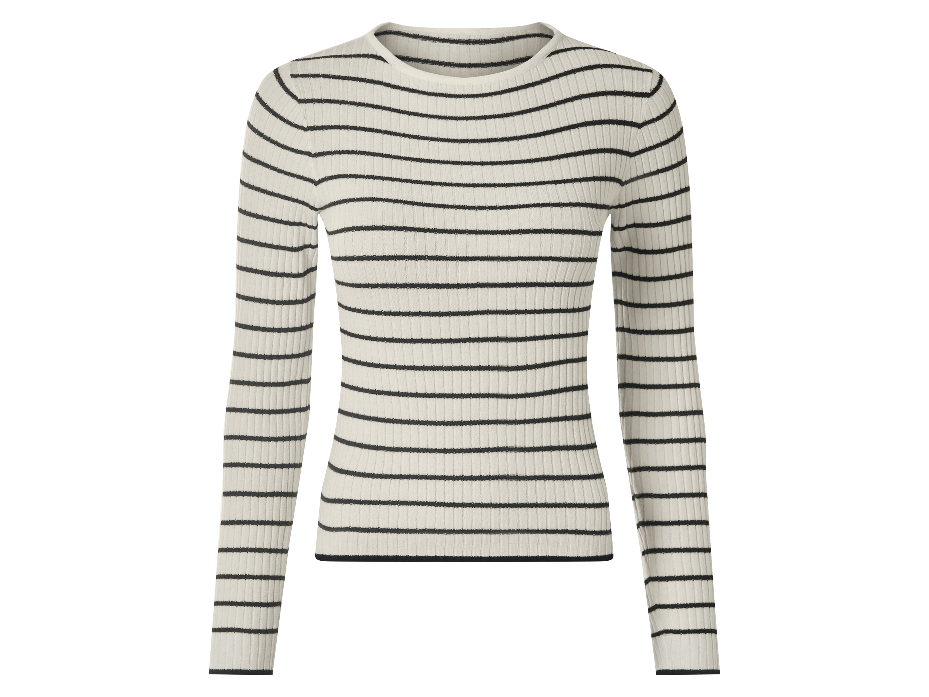 ESMARA® Damen Pullover Rippe (Schwarz/weiß, S (36/38)) Bild 4