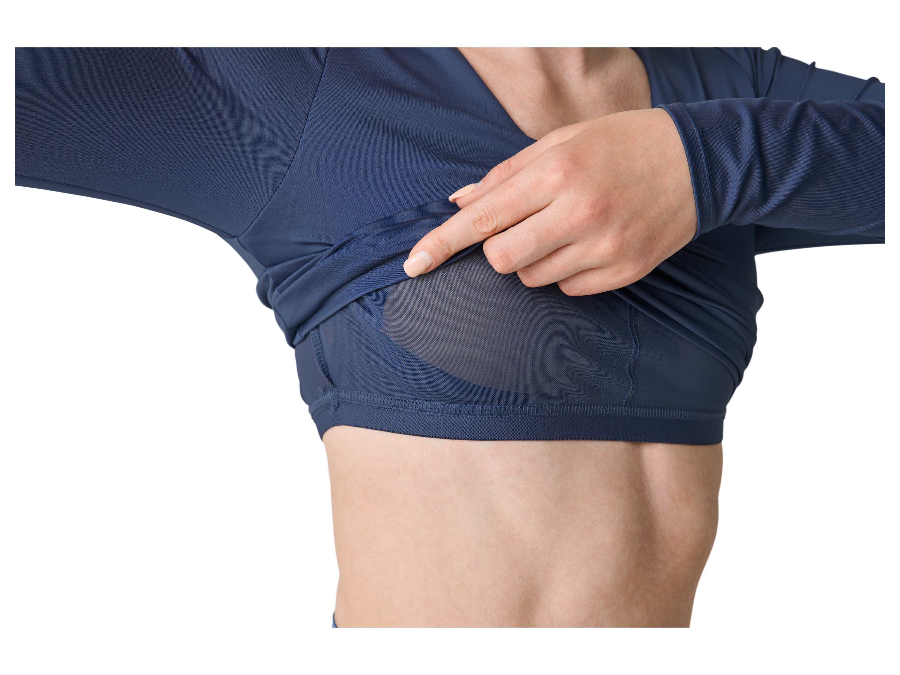CRIVIT Damen Funktionsshirt langarm mit BH (Blau, M(40/42))