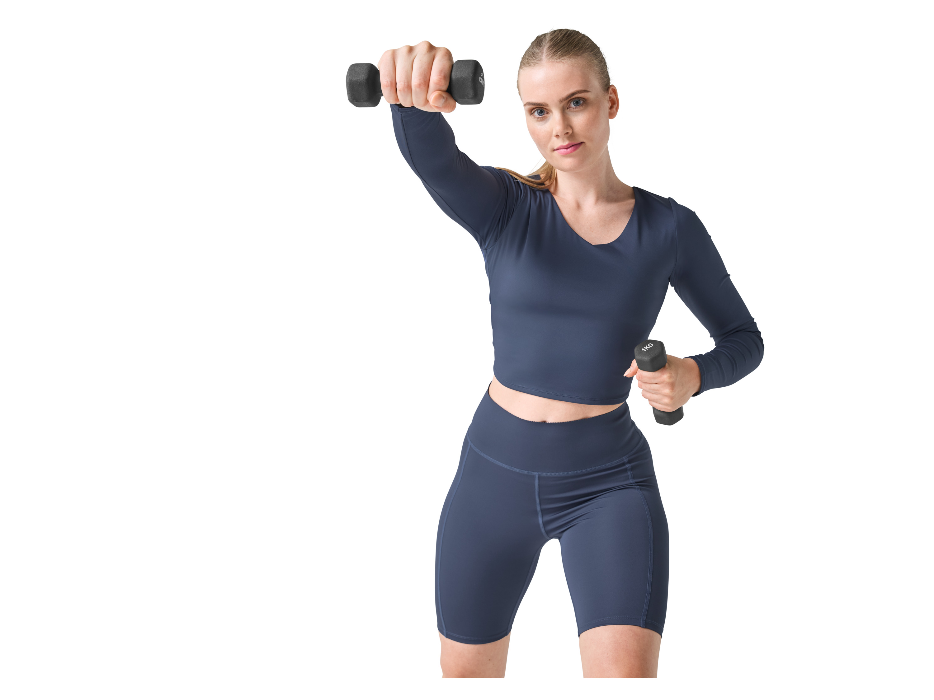 CRIVIT Damen Funktionsshirt langarm mit BH (Blau, M(40/42)) Bild 3
