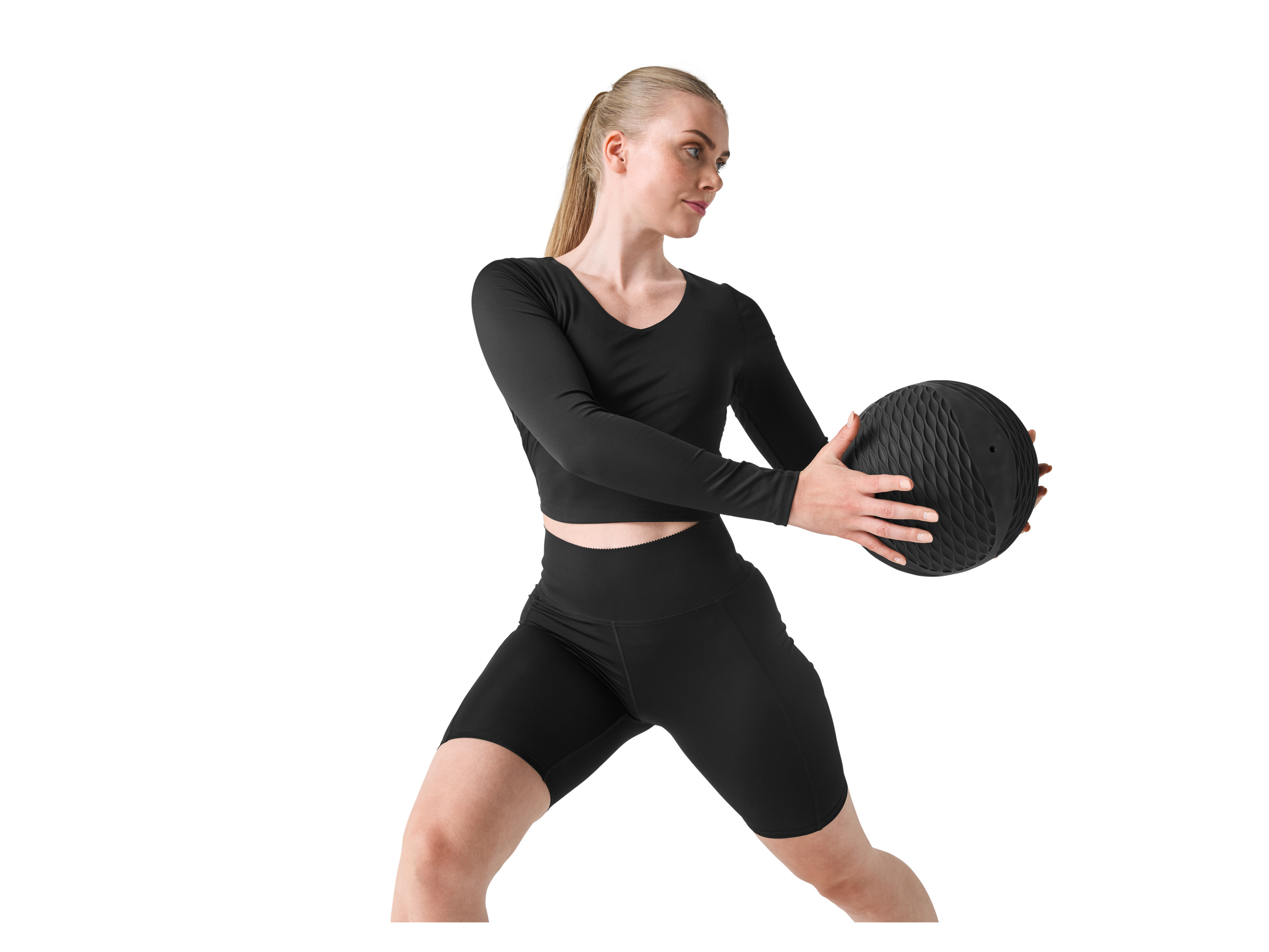 CRIVIT Damen Funktionsshirt langarm mit BH (Schwarz, M(40/42)) Bild 2
