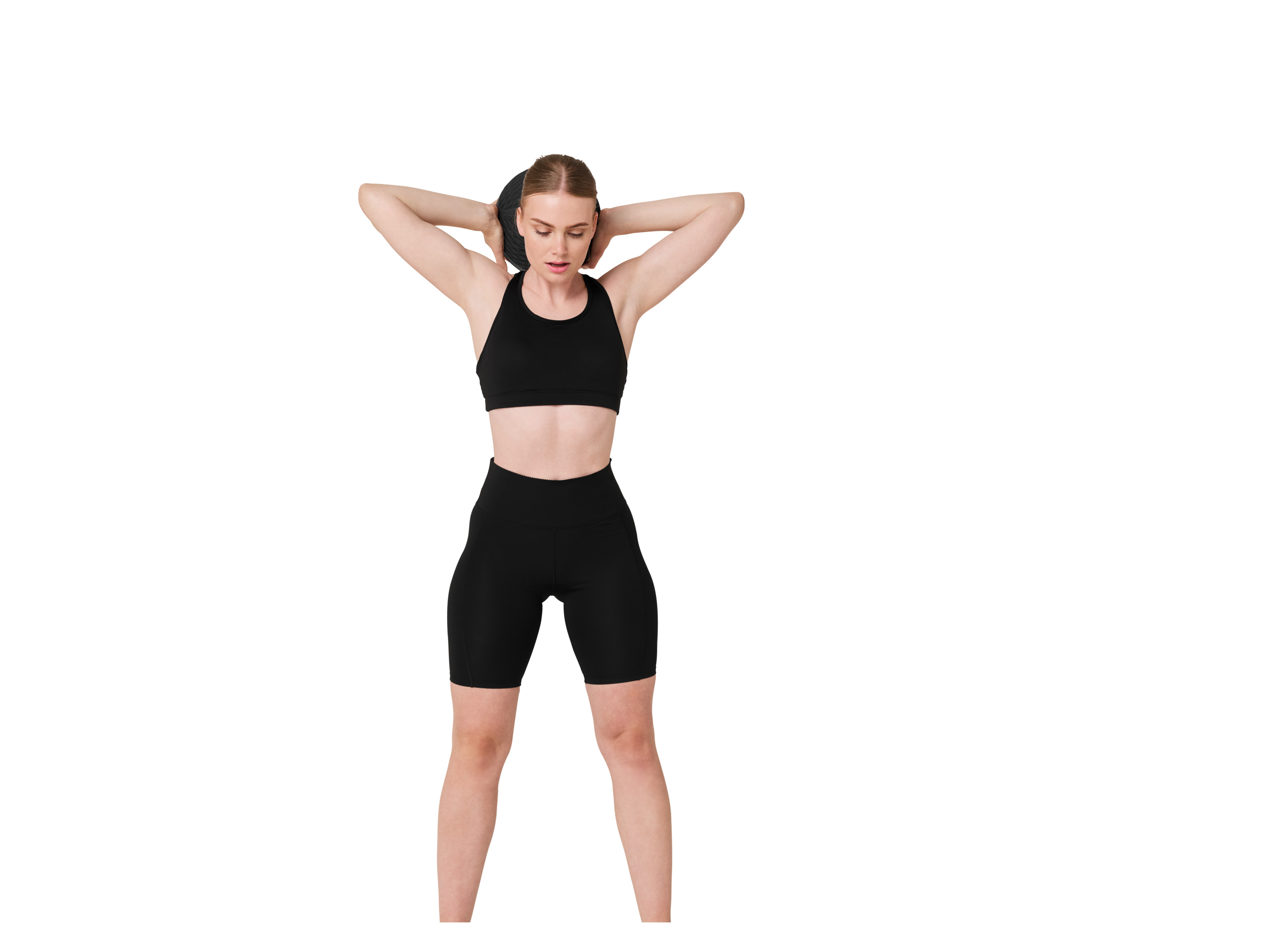 CRIVIT Damen Sport Bustier / BH gepaddet (Schwarz, XS(32/34))