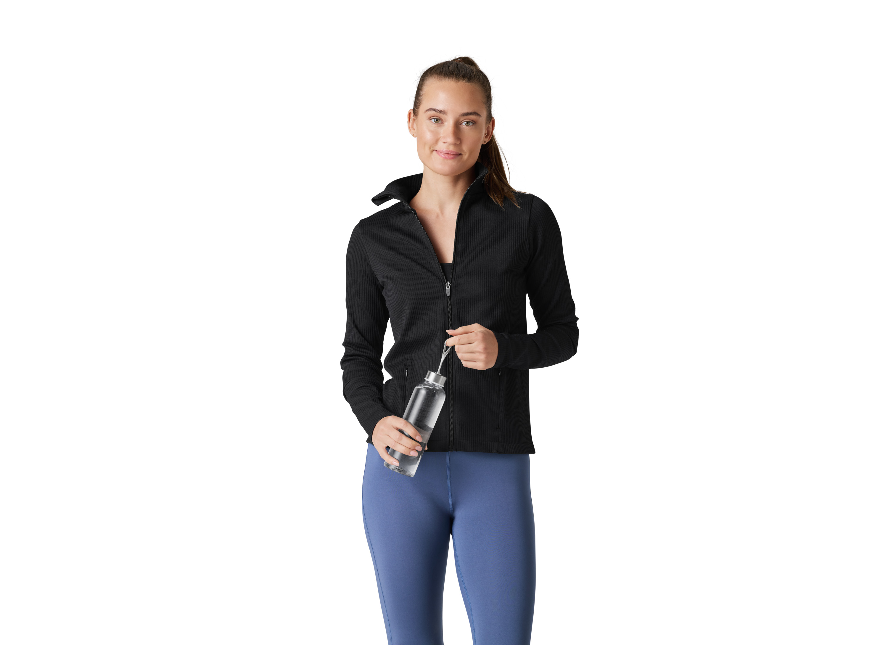CRIVIT Damen Funktionsjacke seamless Rippe (schwarz, S (36/38)) Bild 3