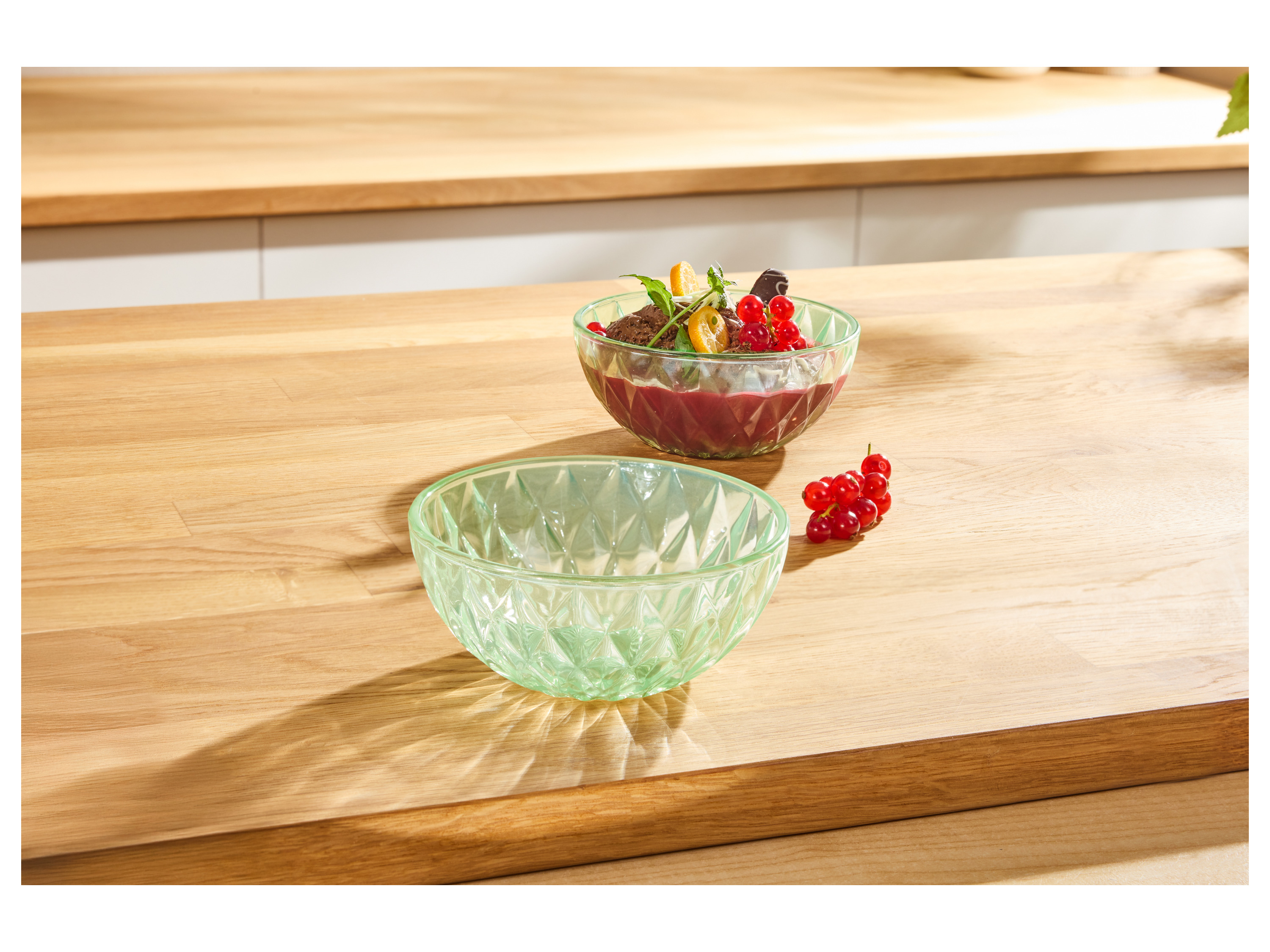 SILVERCREST® Glas-Eisbecher-Set / Glas-Eisschalen-Set (Schälchen/mint)