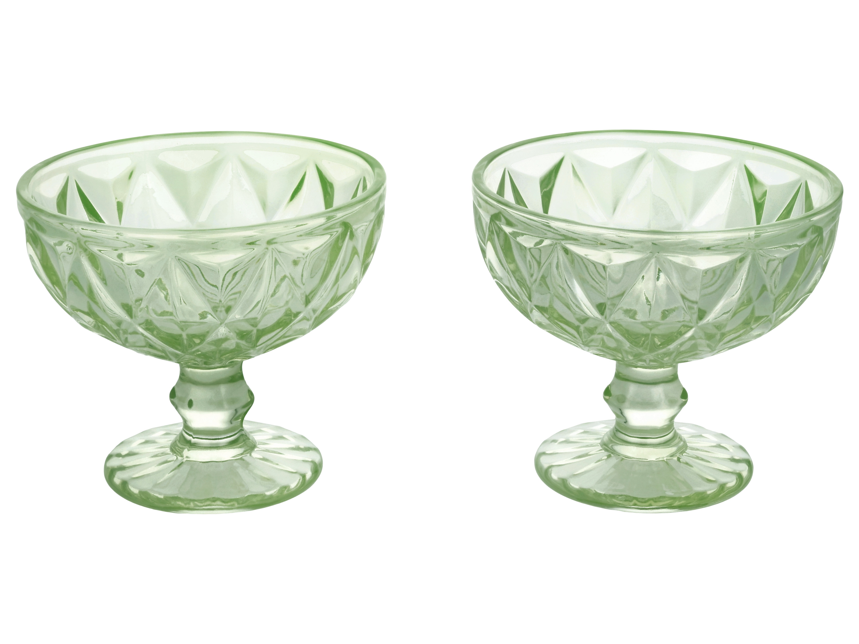 SILVERCREST® Glas-Eisbecher-Set / Glas-Eisschalen-Set (Eisbecher mit Fuß/mint) Bild 3